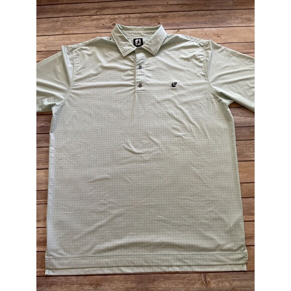 FootJoy FJ Golf Polo Men’s XXL Teal square Pattern 2XL moon leaf - Picture 1 of 8